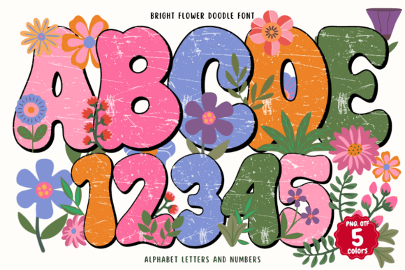 Bright Flower Doodle: A Typeface That Blooms with Creative Energy