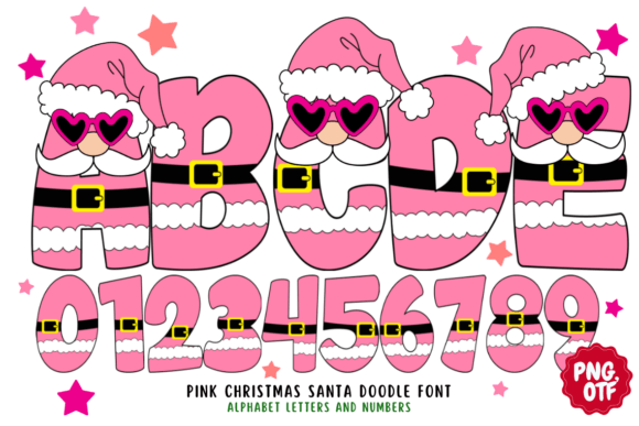 Pink Christmas Santa Doodle: A Festive Twist on Holiday Typography