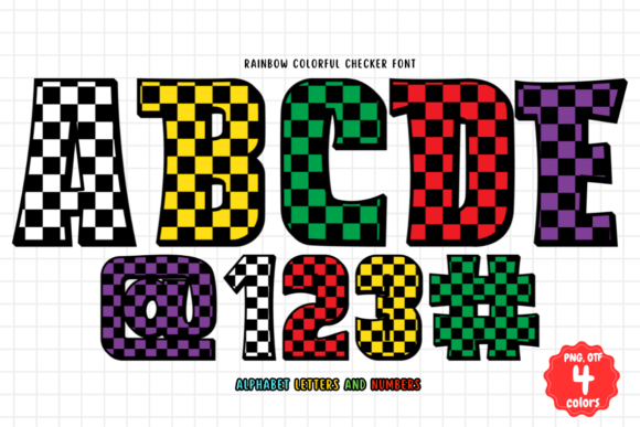 Rainbow Colorful Checker: A Typeface That Pops