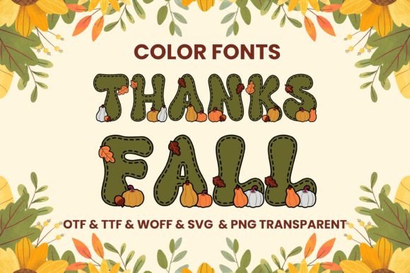 Thanks Fall: A Color Font for Autumn Designs